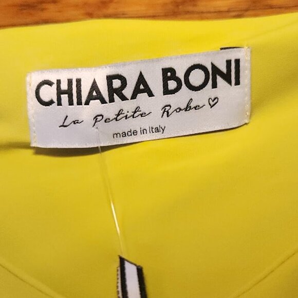 CHIARA BONI Lime Julia Cold Shoulder Petite Robe Sheath 60869 Dress - BRAND NEW - Picture 9 of 11